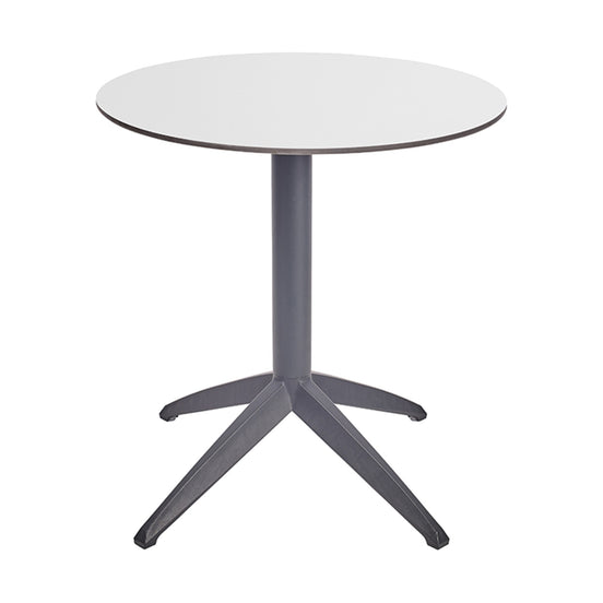 Table Quatro Fold ronde Ezpeleta structure Anthracite, plateau Blanc
