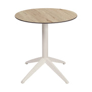 Table Quatro Fold ronde Ezpeleta structure Blanc, plateau Chêne