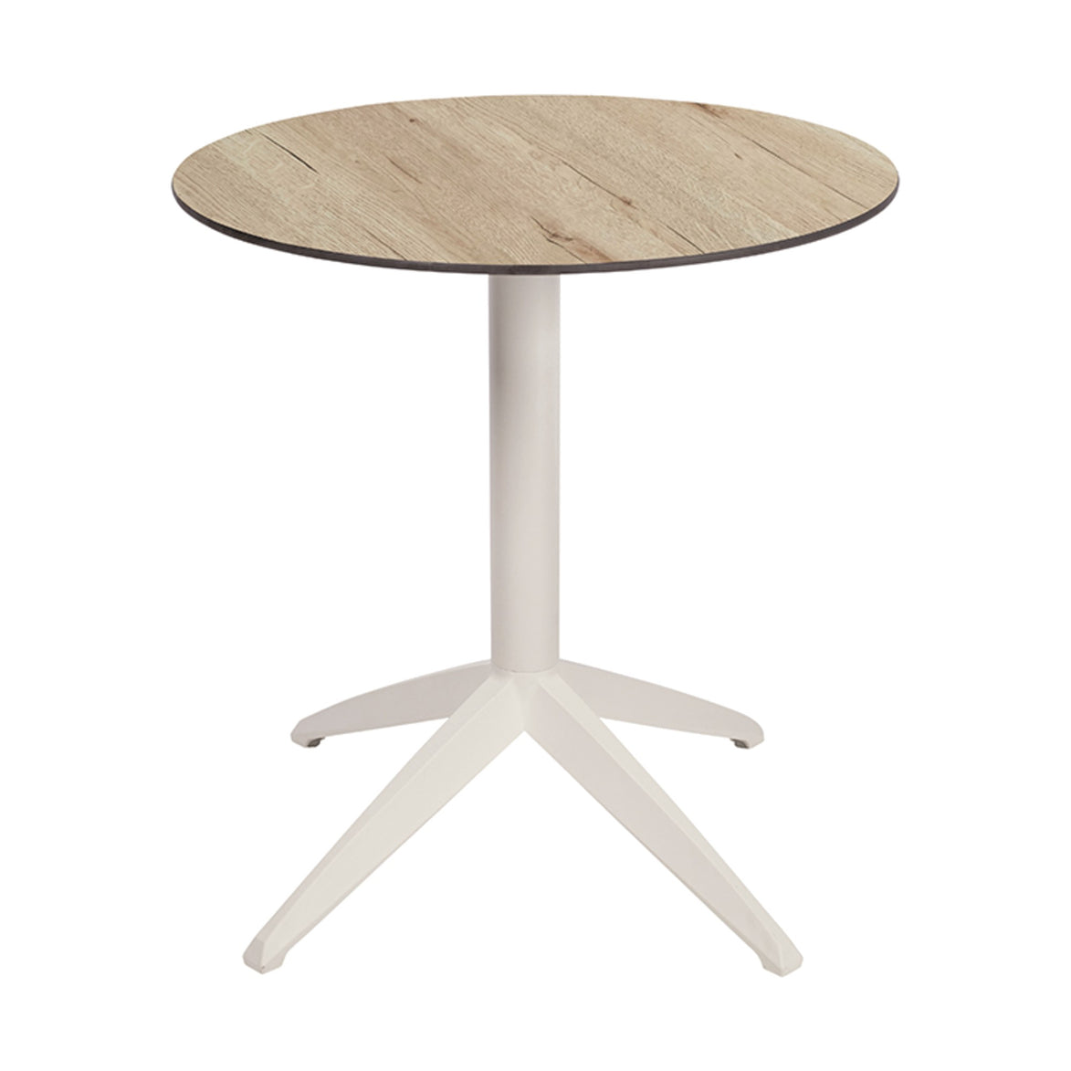 Table Quatro Fold ronde Ezpeleta structure Blanc, plateau Chêne