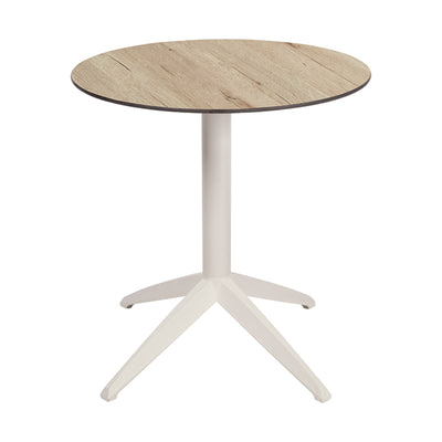 Table Quatro Fold ronde Ezpeleta structure Blanc, plateau Chêne