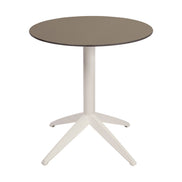 Table Quatro Fold ronde Ezpeleta structure Blanc, plateau Taupe