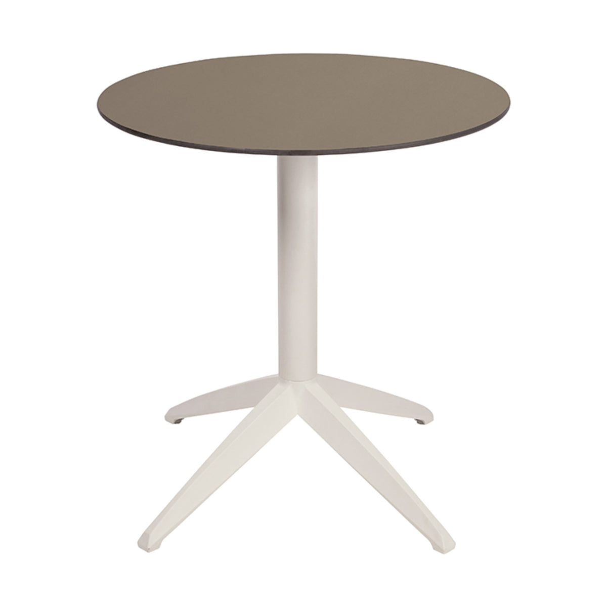 Table Quatro Fold ronde Ezpeleta structure Blanc, plateau Taupe