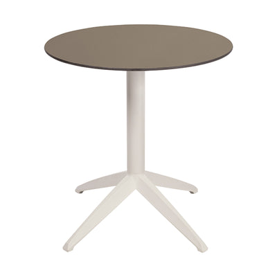 Table Quatro Fold ronde Ezpeleta structure Blanc, plateau Taupe