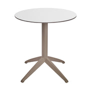 Table Quatro Fold ronde Ezpeleta structure Taupe, plateau Blanc