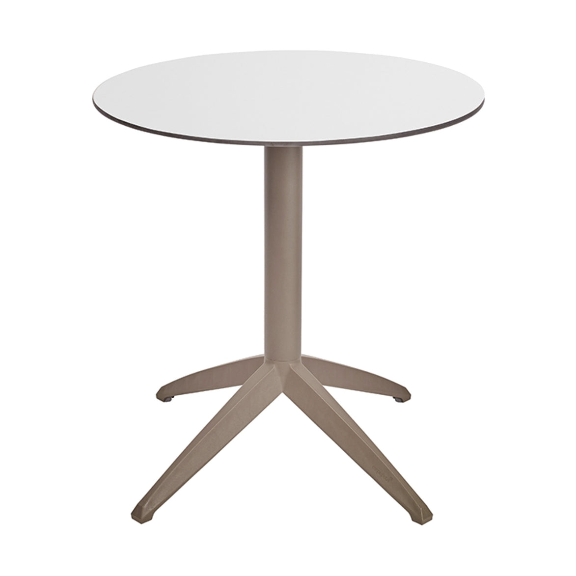 Table Quatro Fold ronde Ezpeleta structure Taupe, plateau Blanc
