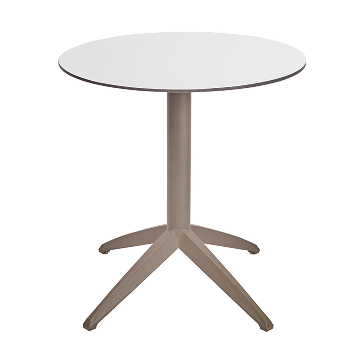 Table Quatro Fold ronde Ezpeleta structure Taupe, plateau Blanc