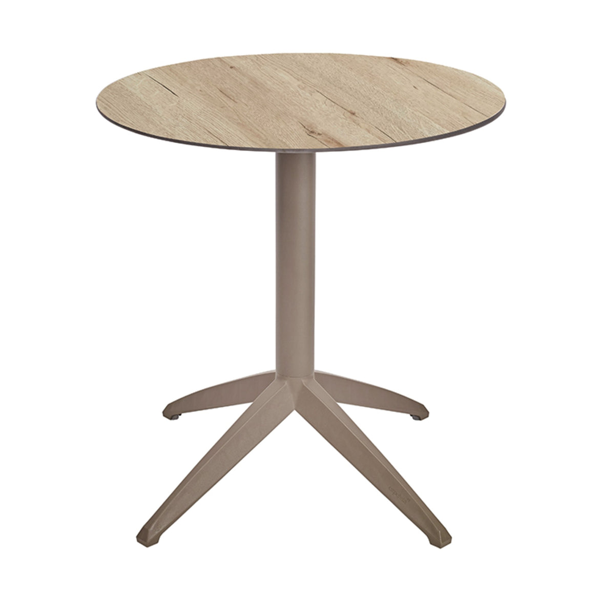 Table Quatro Fold ronde Ezpeleta structure Taupe, plateau Chêne