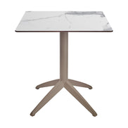 Table Quatro Fold Ezpeleta structure Taupe, plateau Marbre blanc