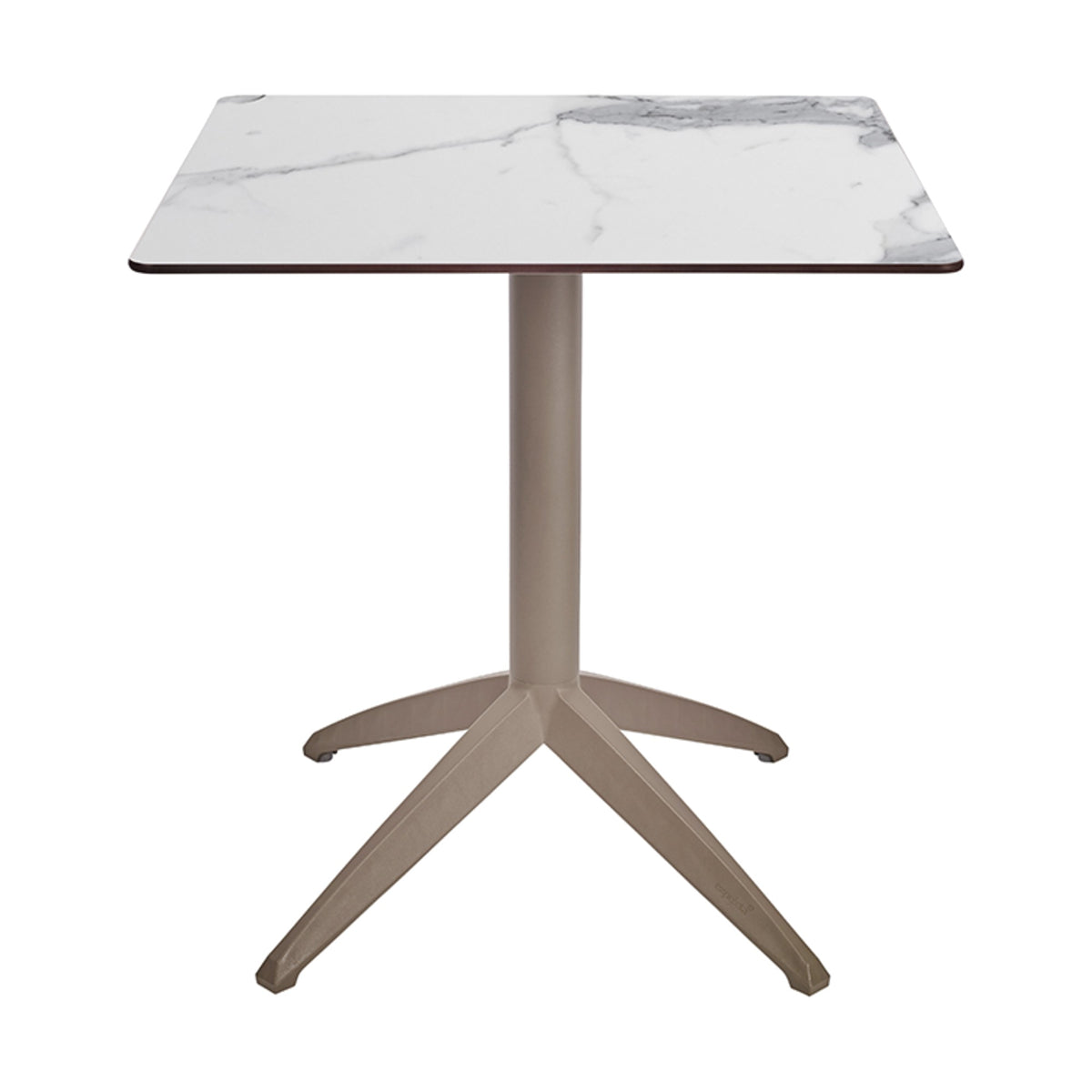 Table Quatro Fold Ezpeleta structure Taupe, plateau Marbre blanc