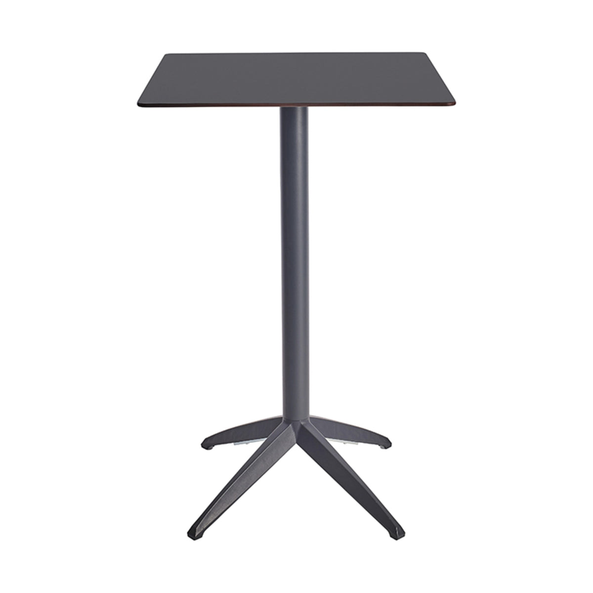 Table haute Quatro High Fix Ezpeleta, structure anthracite, plateau anthracite