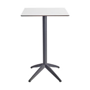 Table haute Quatro High Fix Ezpeleta, structure anthracite, plateau blanc