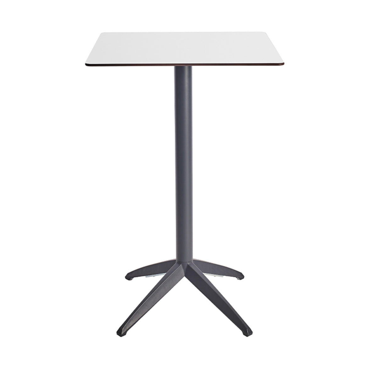 Table haute Quatro High Fix Ezpeleta, structure anthracite, plateau blanc