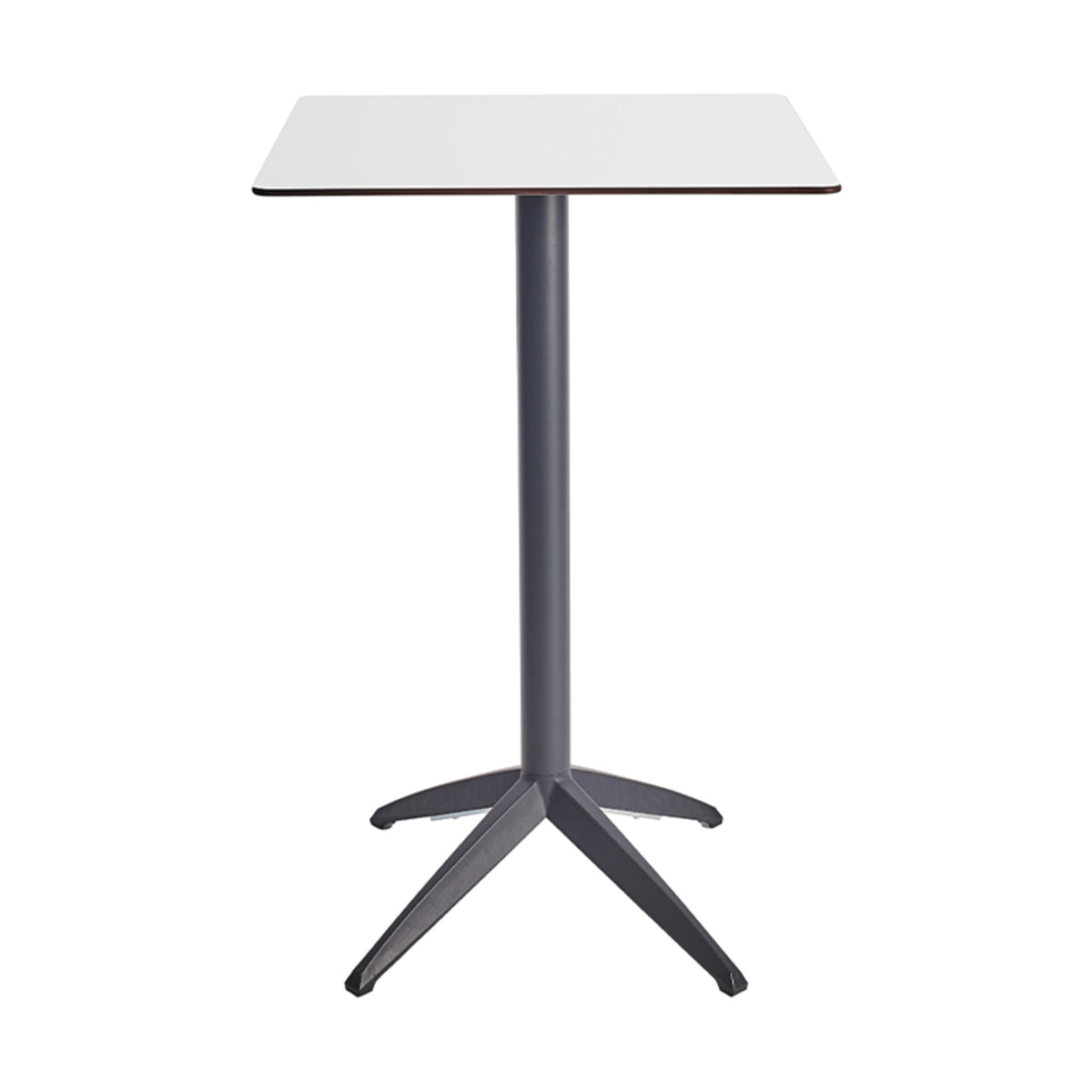 Table haute Quatro High Fix Ezpeleta, structure anthracite, plateau blanc