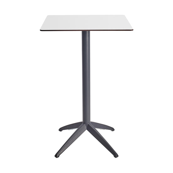 Table haute Quatro High Fix Ezpeleta, structure anthracite, plateau blanc