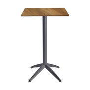 Table haute Quatro High Fix Ezpeleta, structure anthracite, plateau chêne foncé
