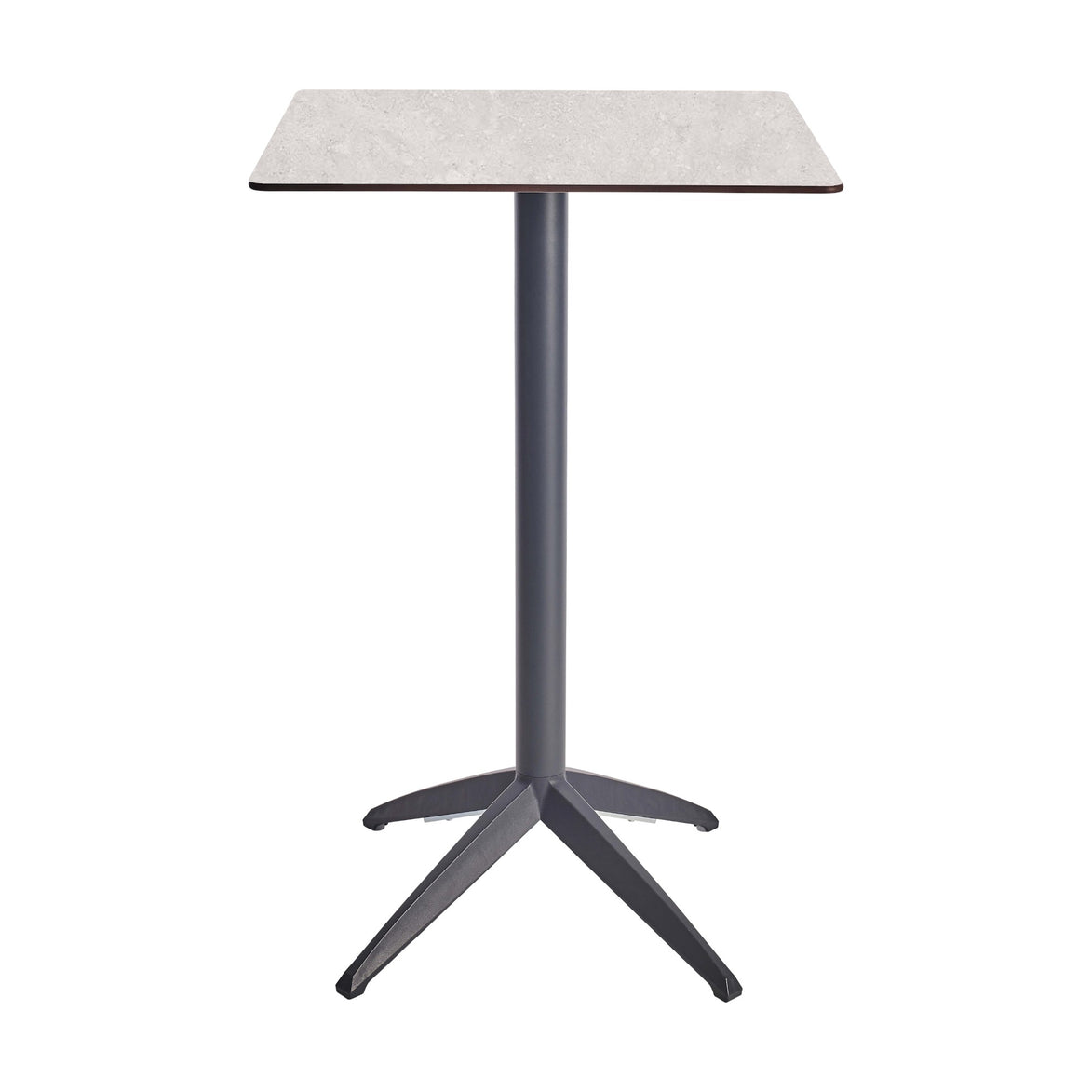 Table haute Quatro High Fix Ezpeleta, structure anthracite, plateau minéral