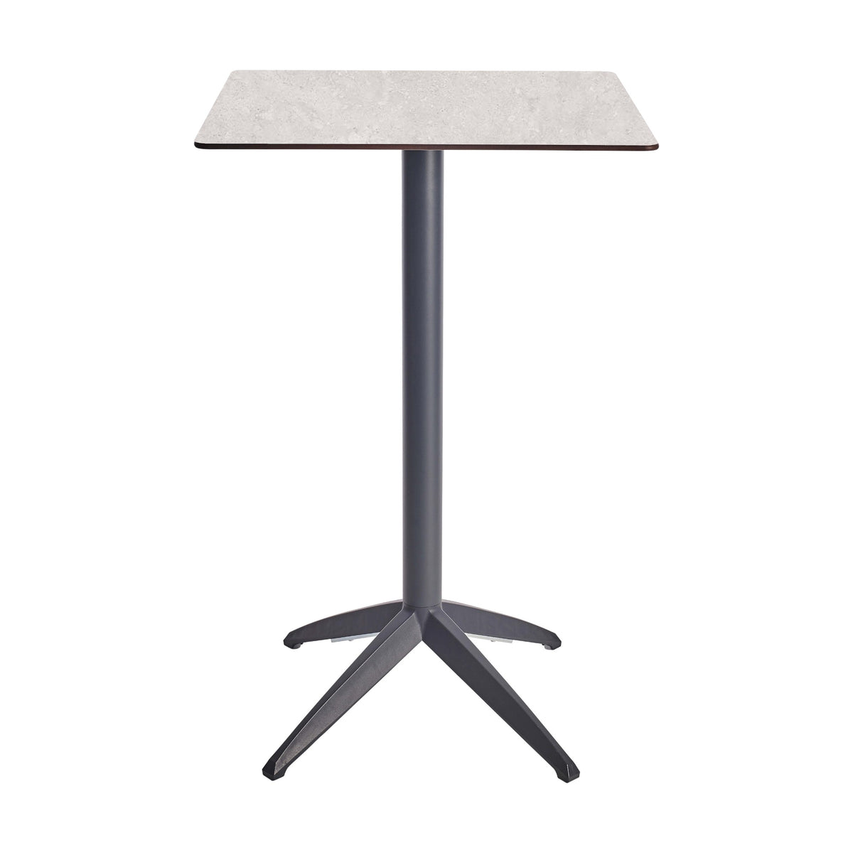 Table haute Quatro High Fix Ezpeleta, structure anthracite, plateau minéral