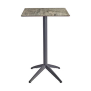 Table haute Quatro High Fix Ezpeleta, structure anthracite, plateau stone
