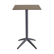 Table haute Quatro High Fix Ezpeleta, structure anthracite, plateau taupe