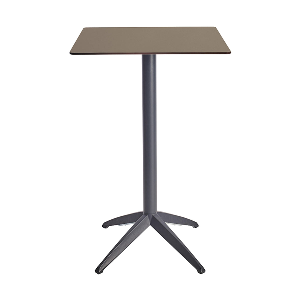Table haute Quatro High Fix Ezpeleta, structure anthracite, plateau taupe