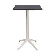 Table haute Quatro High Fix Ezpeleta, structure blanc, plateau anthracite