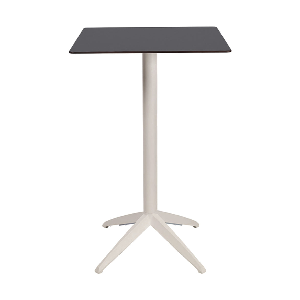 Table haute Quatro High Fix Ezpeleta, structure blanc, plateau anthracite