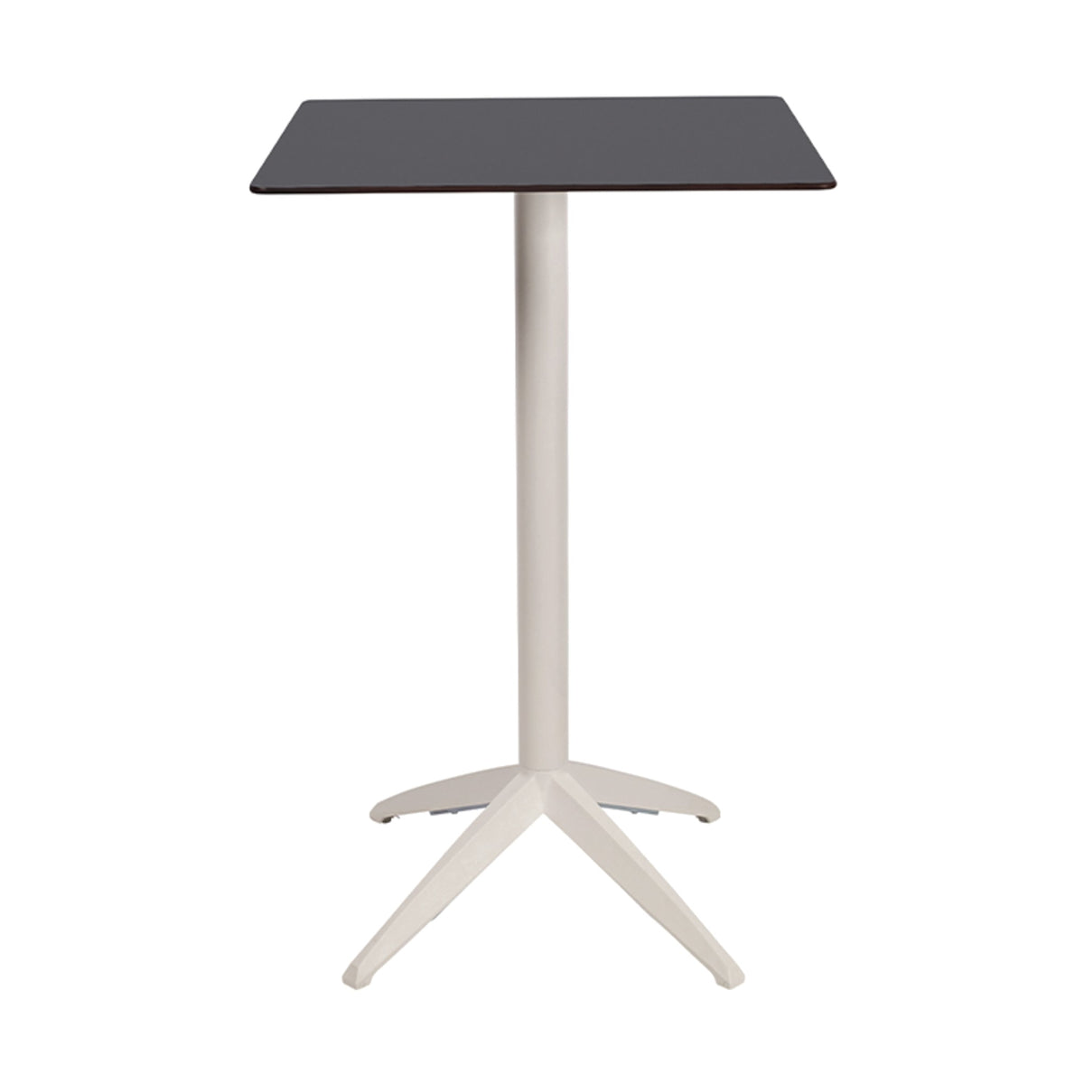 Table haute Quatro High Fix Ezpeleta, structure blanc, plateau anthracite