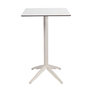 Table haute Quatro High Fix Ezpeleta, structure blanc, plateau blanc