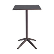Table haute Quatro High Fix Ezpeleta, structure moka, plateau anthracite