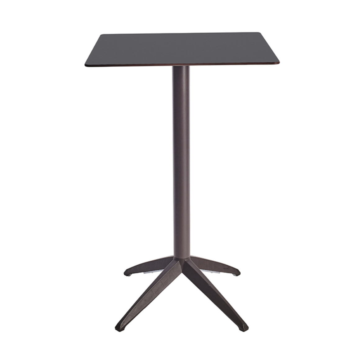 Table haute Quatro High Fix Ezpeleta, structure moka, plateau anthracite