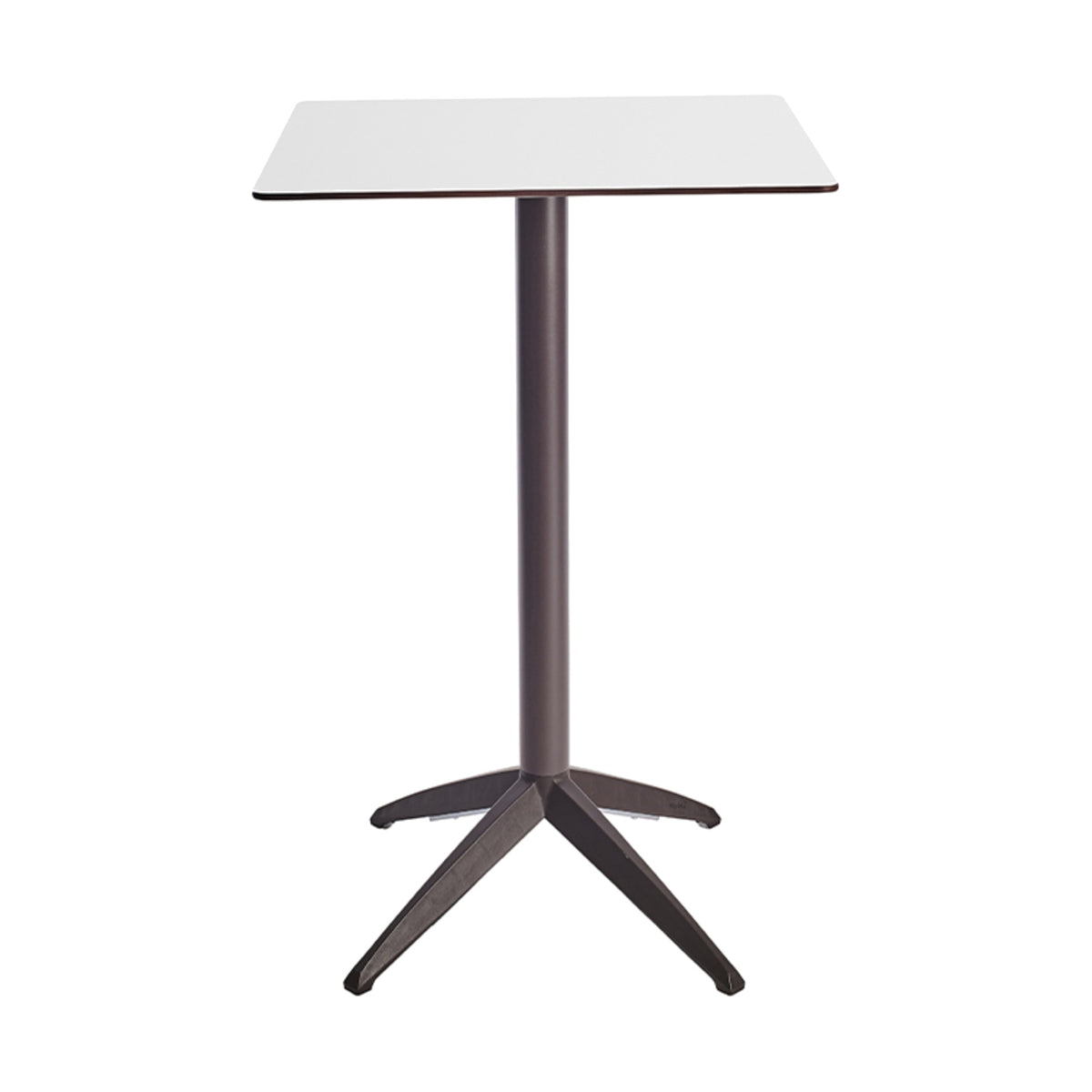 Table haute Quatro High Fix Ezpeleta, structure moka, plateau blanc