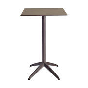Table haute Quatro High Fix Ezpeleta, structure moka, plateau taupe