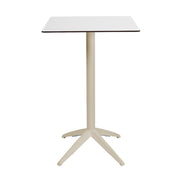 Table haute Quatro High Fix Ezpeleta, structure sand, plateau blanc