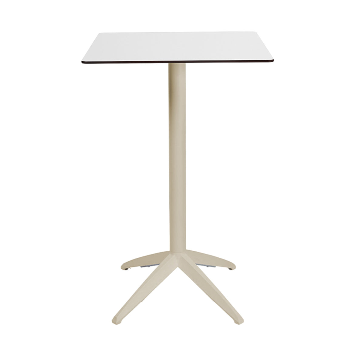 Table haute Quatro High Fix Ezpeleta, structure sand, plateau blanc