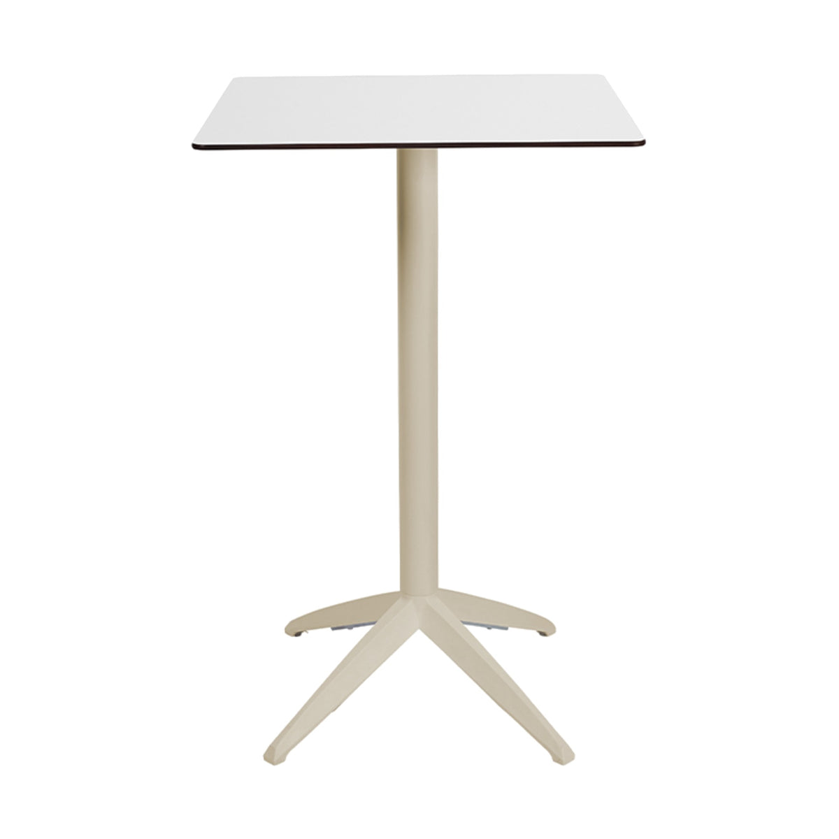 Table haute Quatro High Fix Ezpeleta, structure sand, plateau blanc