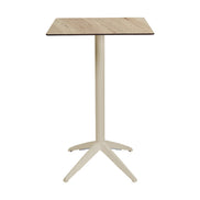 Table haute Quatro High Fix Ezpeleta, structure sand, plateau chêne