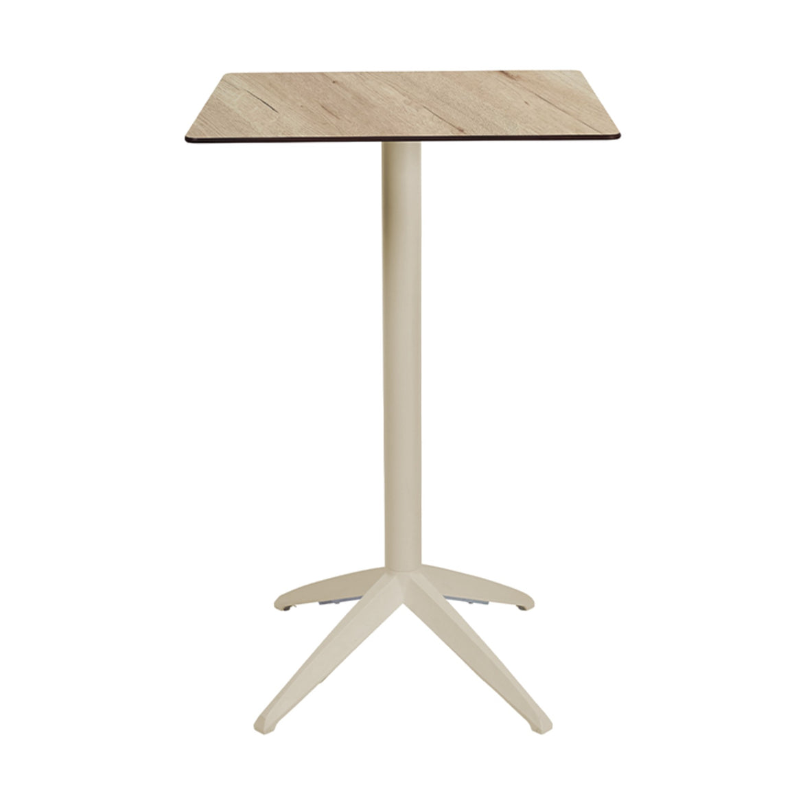 Table haute Quatro High Fix Ezpeleta, structure sand, plateau chêne