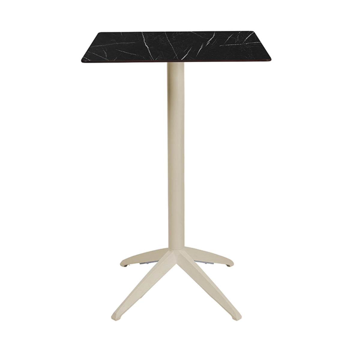 Table haute Quatro High Fix Ezpeleta, structure sand, plateau marbre noir