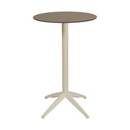 Table haute Quatro High Fix Ezpeleta ronde, structure sand, plateau taupe