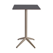 Table haute Quatro High Fix Ezpeleta, structure taupe, plateau anthracite