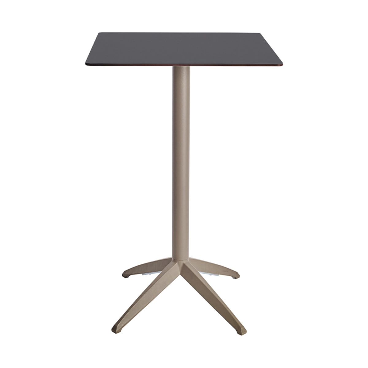 Table haute Quatro High Fix Ezpeleta, structure taupe, plateau anthracite