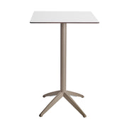 Table haute Quatro High Fix Ezpeleta, structure taupe, plateau blanc