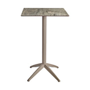 Table haute Quatro High Fix Ezpeleta, structure taupe, plateau stone