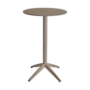 Table haute Quatro High Fix Ezpeleta ronde, structure taupe, plateau taupe