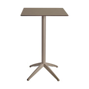 Table haute Quatro High Fix Ezpeleta, structure taupe, plateau taupe
