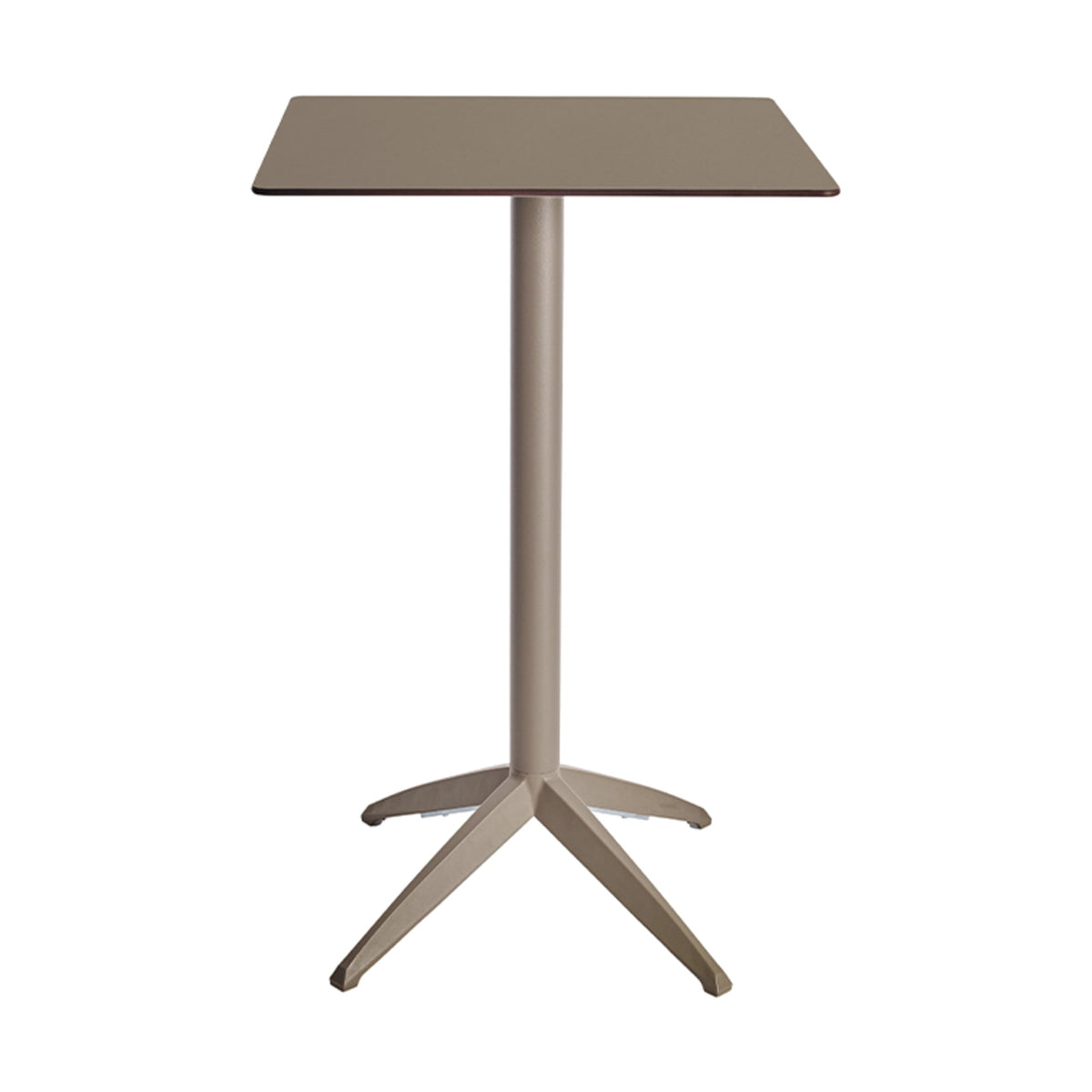Table haute Quatro High Fix Ezpeleta, structure taupe, plateau taupe