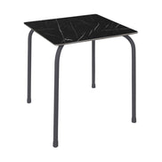 Table Rodas Ezpeleta, structure anthracite, plateau marbre noir