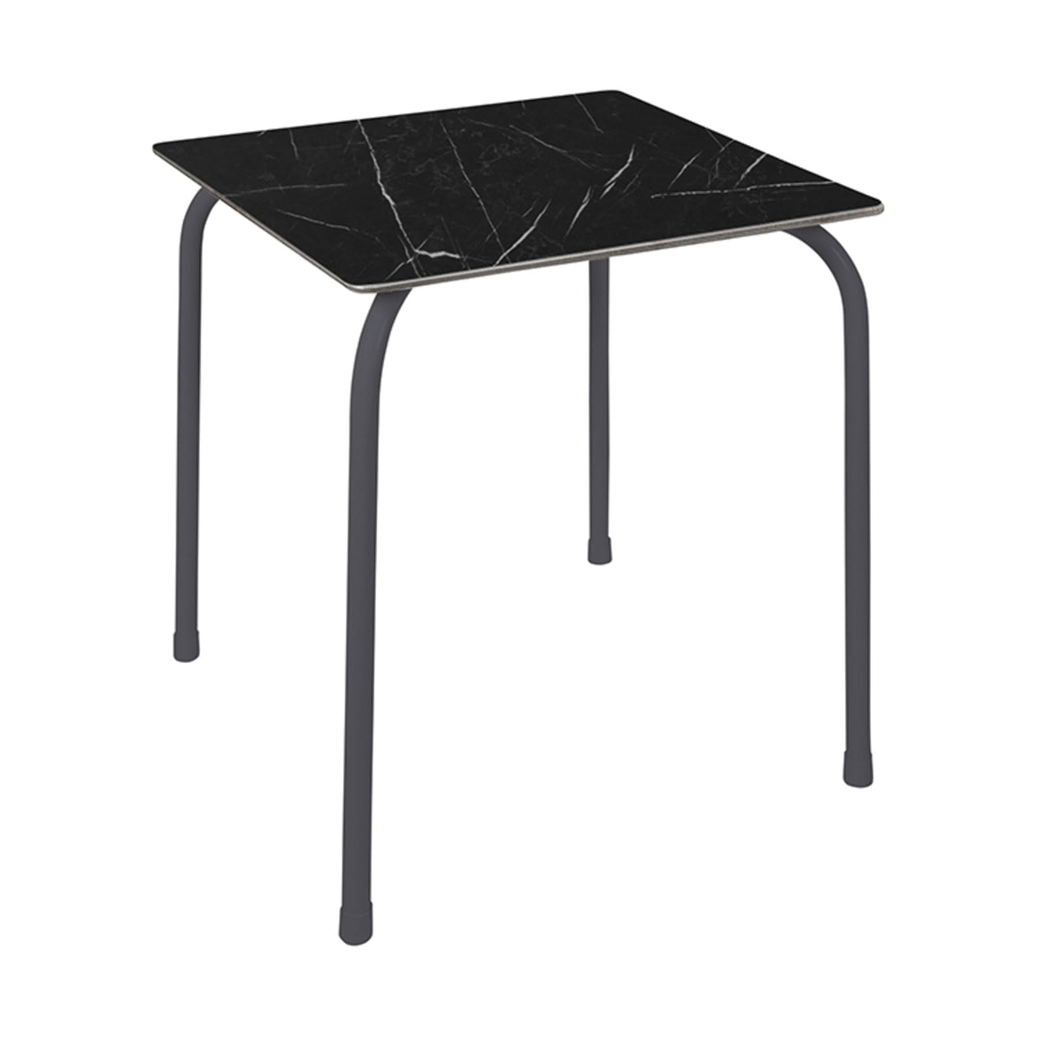 Table Rodas Ezpeleta, structure anthracite, plateau marbre noir