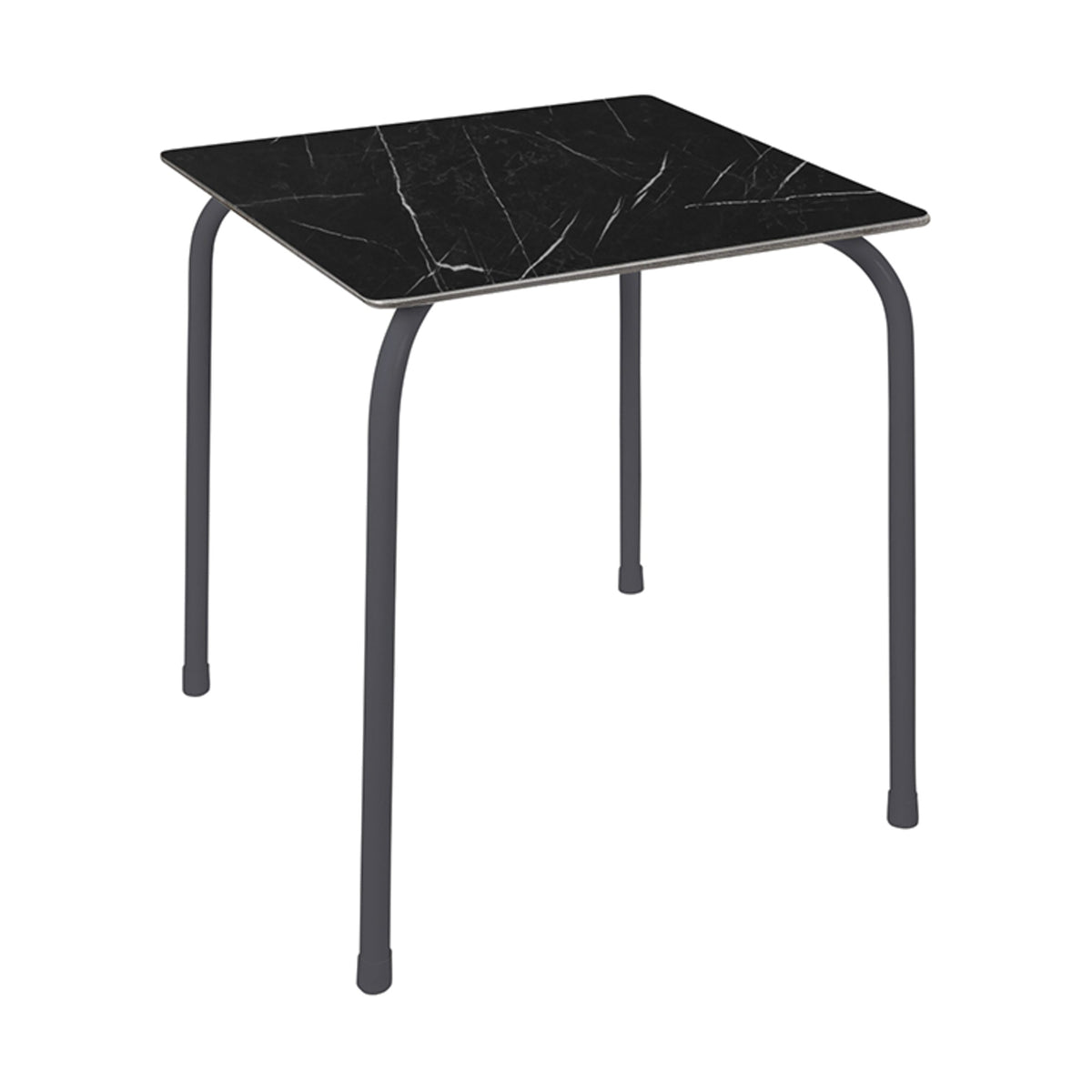 Table Rodas Ezpeleta, structure anthracite, plateau marbre noir
