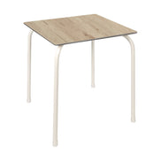 Table Rodas Ezpeleta, structure blanc, plateau chêne